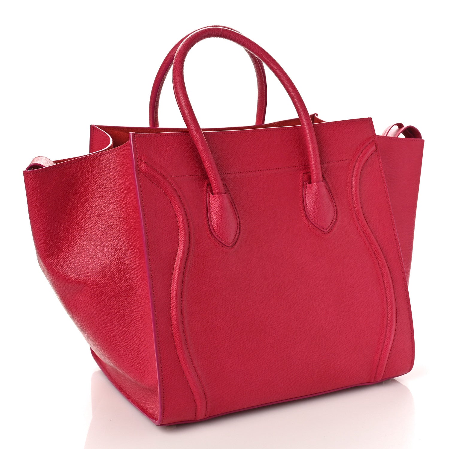 Celine Grained Calfskin Medium Phantom Luggage Fuchsia 3 of 8