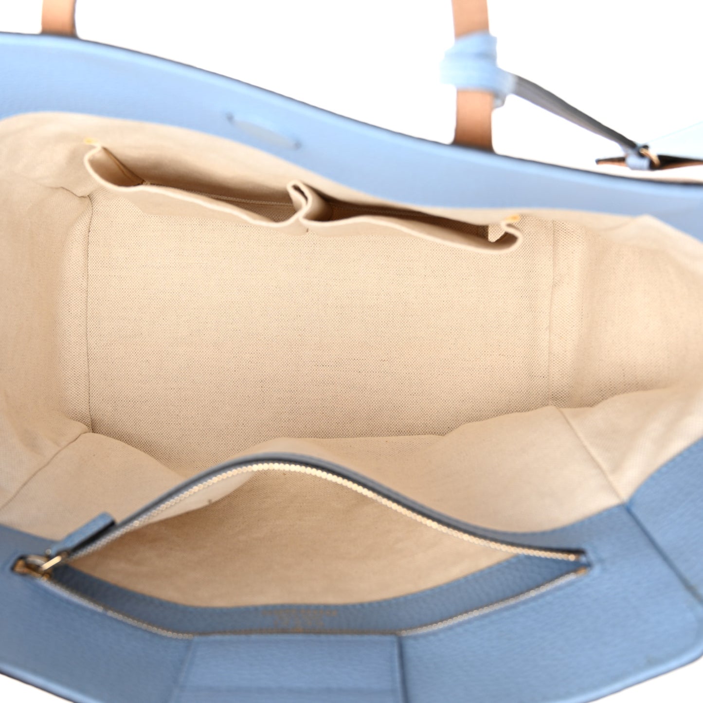 Dollar Calfskin Small Swing Tote Camelia Mineral Blue