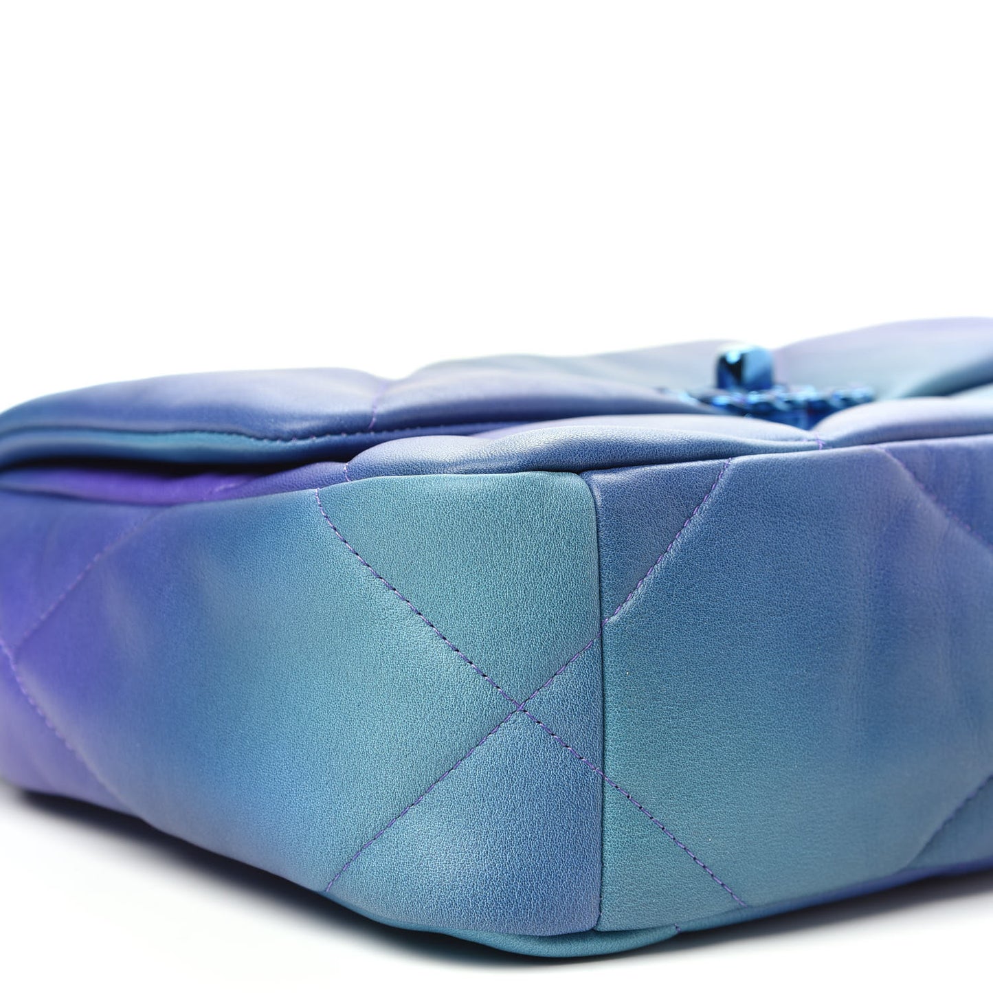 Tie Dye Calfskin Quilted Medium Chanel 19 Flap Blue Purple