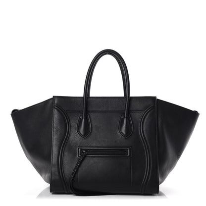 Celine Supple Calfskin Medium Phantom Luggage Black 1 of 10