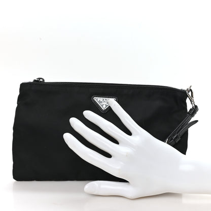 Prada Tessuto Nylon Saffiano Wristlet Black 2 of 7