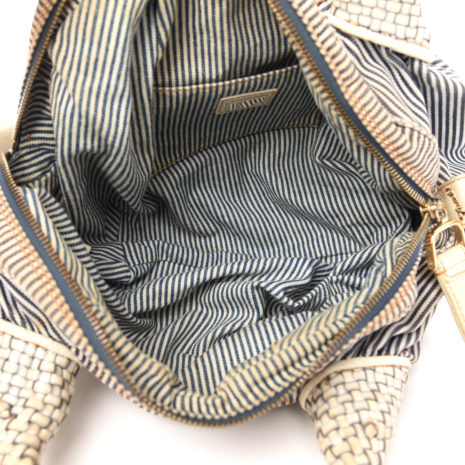 Fendi Denim Striped Spy Bowler Blue 5 of 11