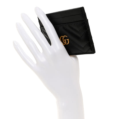 Gucci Calfskin Matelasse GG Marmont Card Holder Black 2 of 6