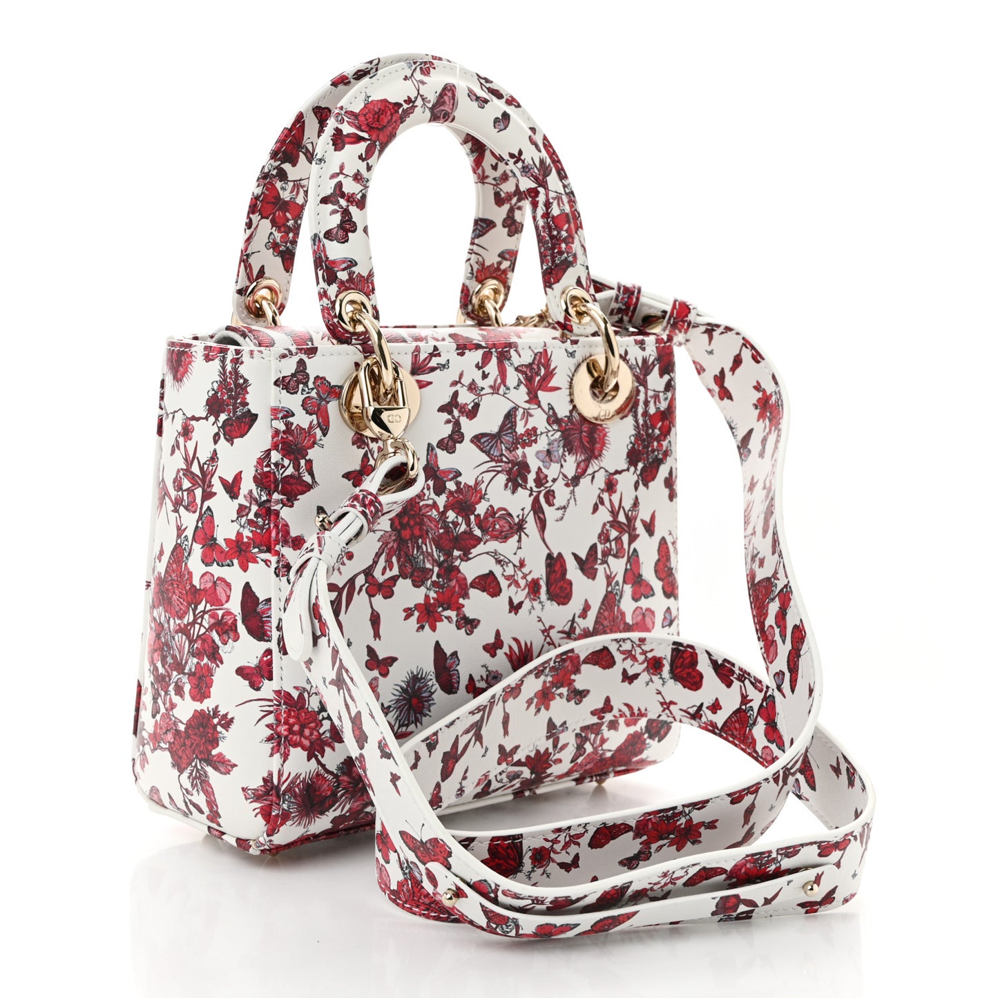 Calfskin Le Coeur Des Papillons Small My ABCDior Lady Dior White Multicolor