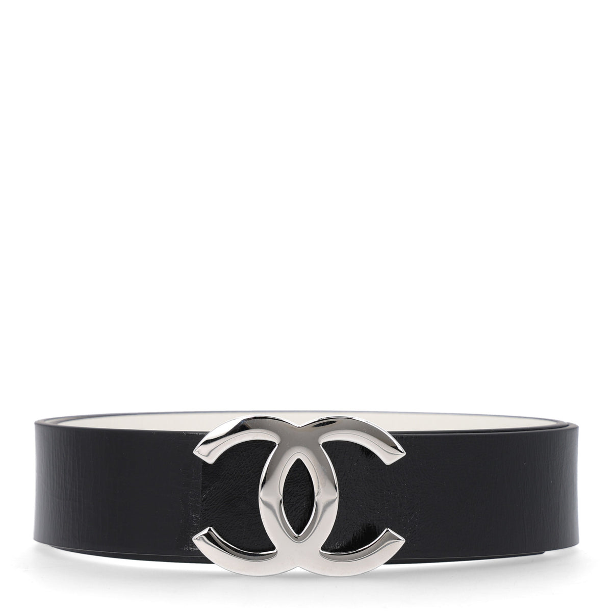 Patent Calfskin CC Reversible Belt 90 36 Black White