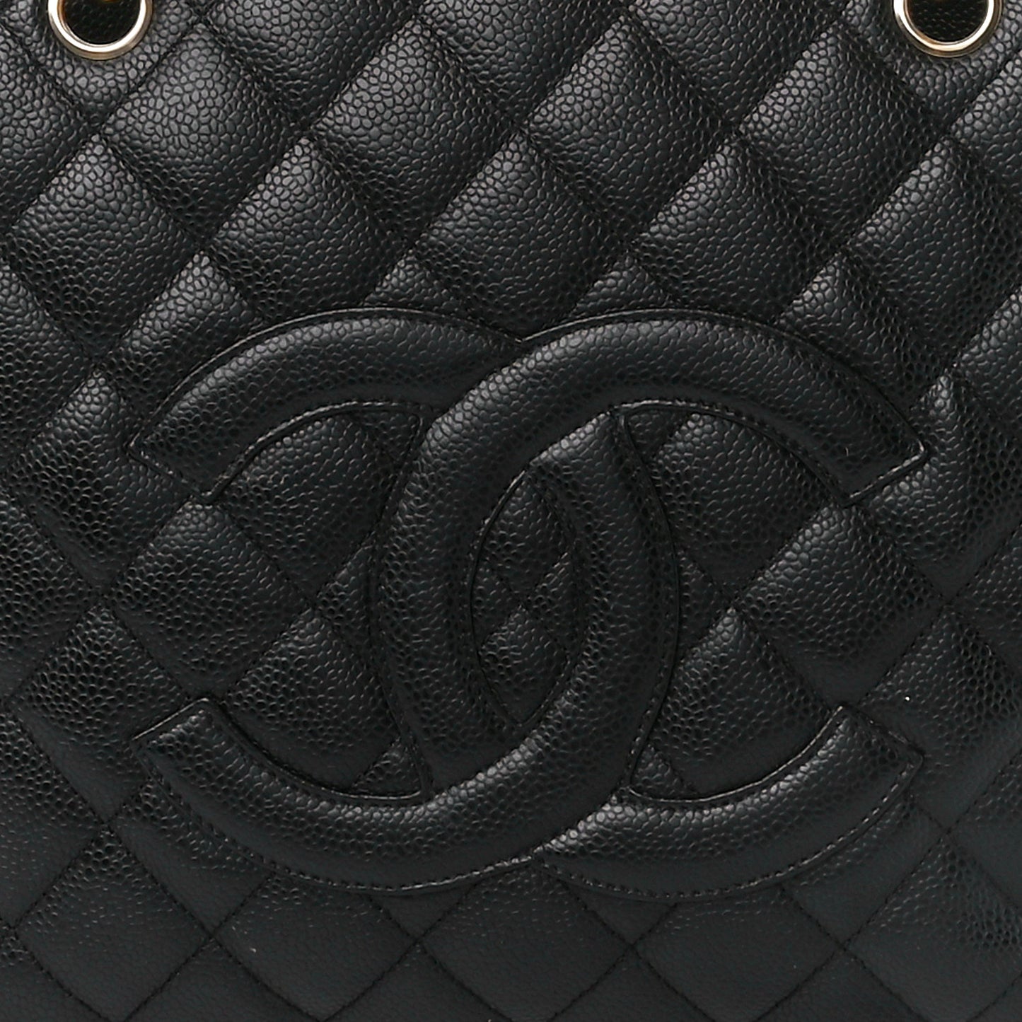 Caviar Quilted Grand Shopping Tote GST Black