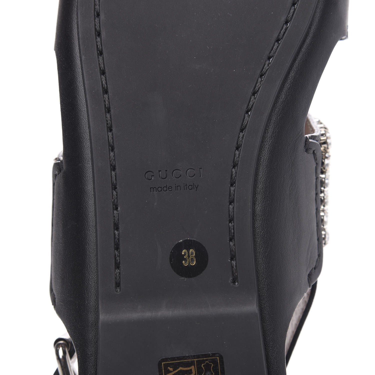 Gucci Napa Crystal Sandal 38 Black 7 of 9