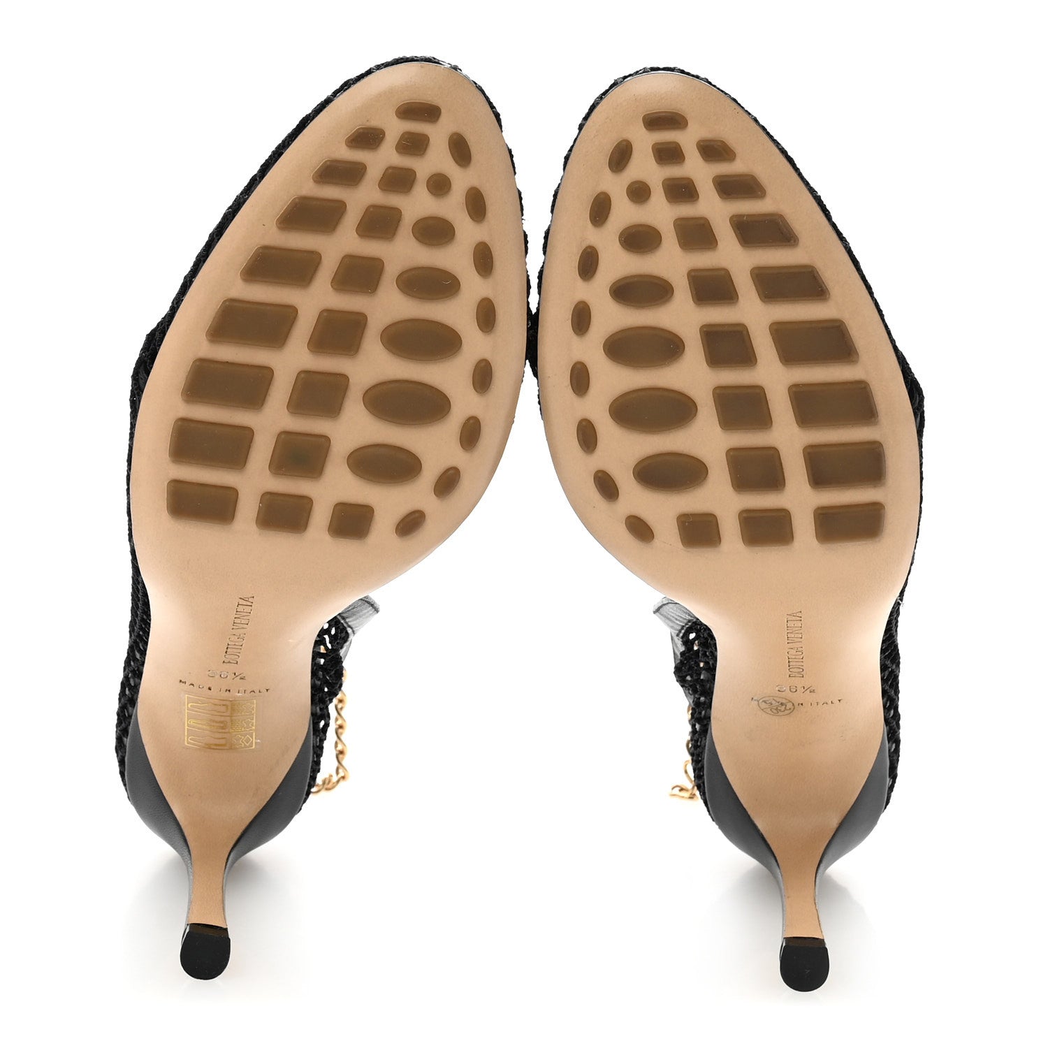 Bottega Veneta Mesh Nappa Chunky Chain Sandals 36.5 Black 6 of 12