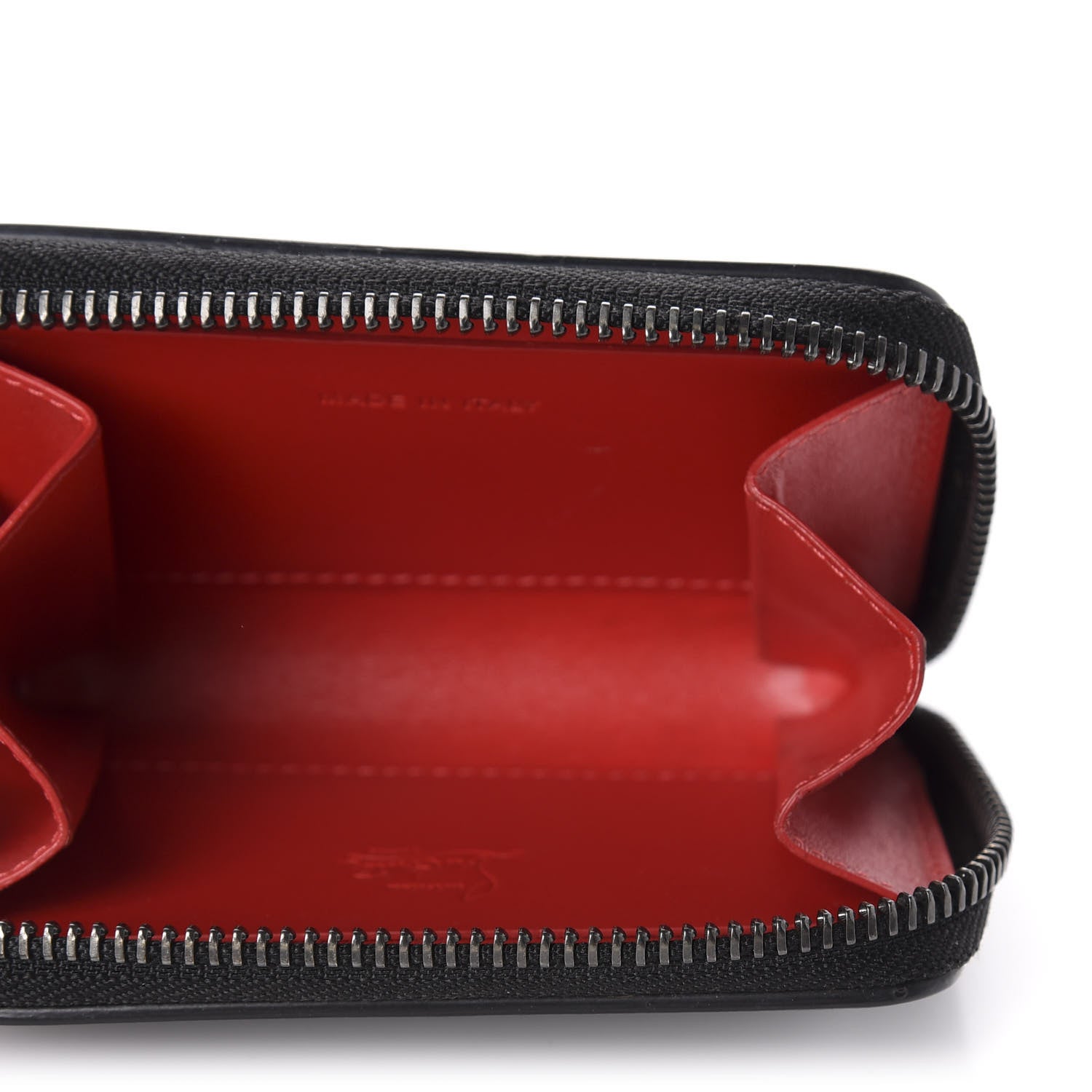 Christian Louboutin Calfskin Spiked Panettone Coin Purse Black 5 of 9