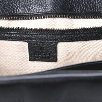 Gucci Calfskin Large GG Marmont Shoulder Bag Black 8 of 10