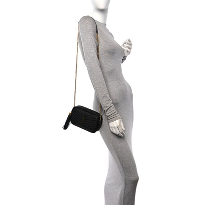 Saint Laurent Grain De Poudre Matelasse Monogram Mini Lou Camera Bag Black 2 of 10