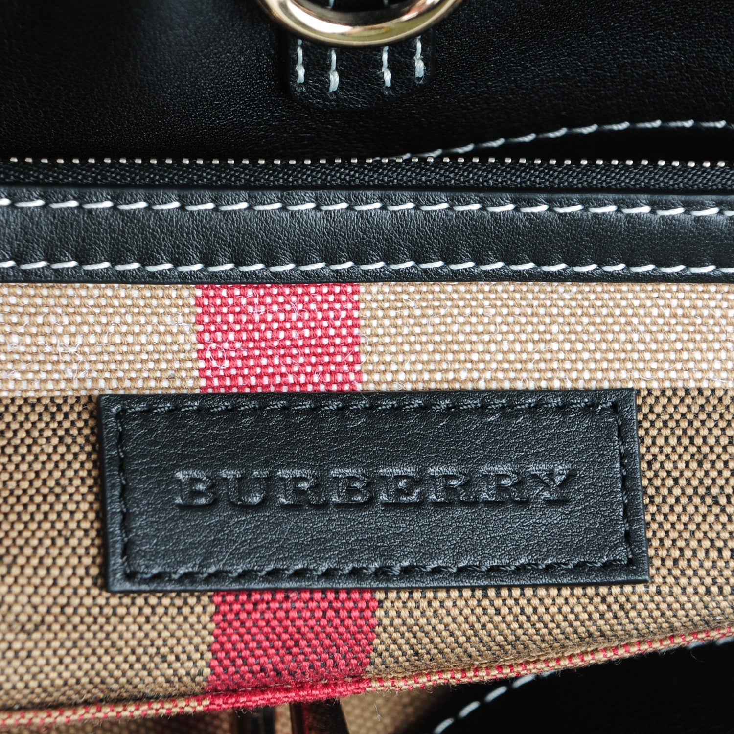 Burberry Canvas Mega Check Medium Ashby Tassel Hobo Black 6 of 8