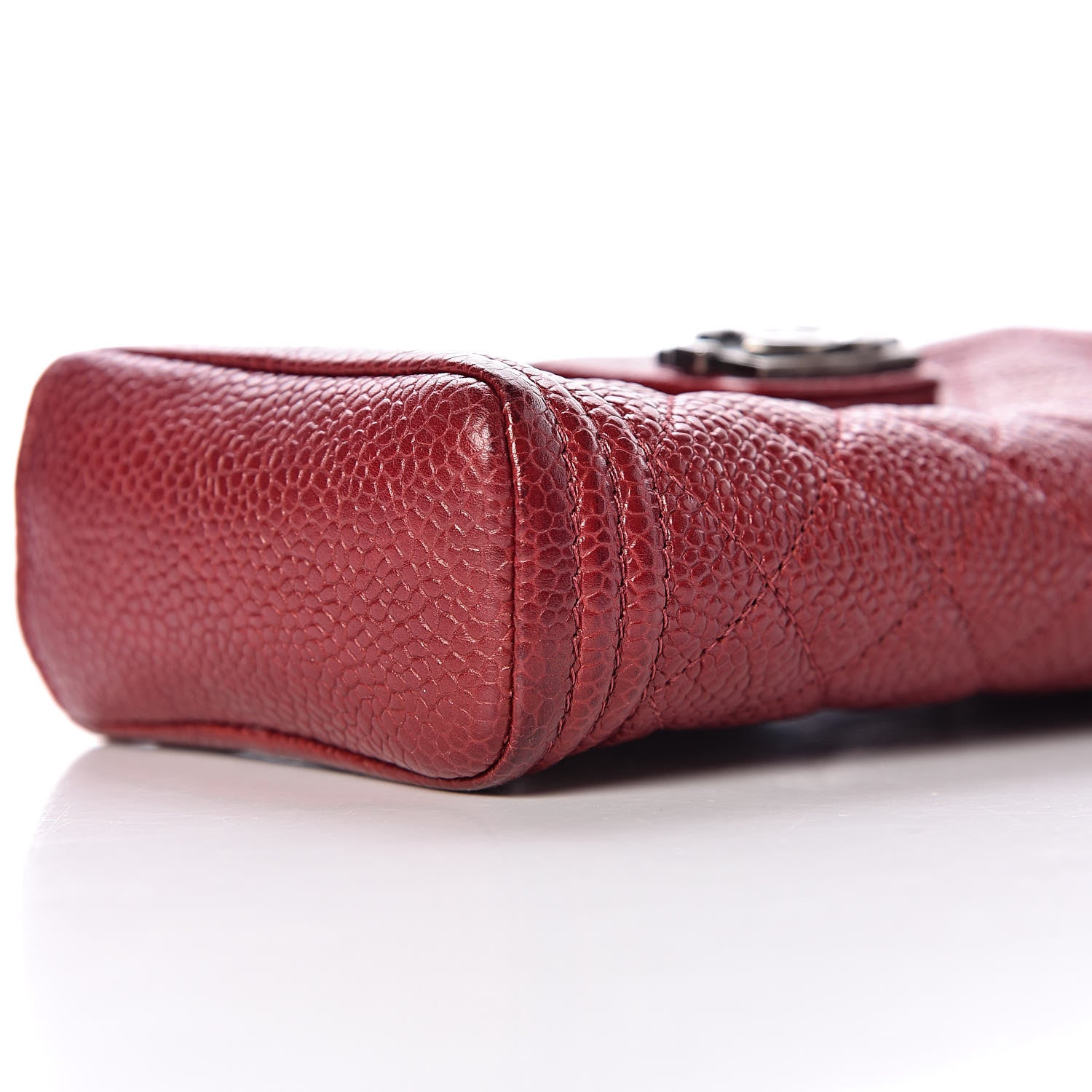 Chanel Caviar Quilted Mini Boy Phone Holder Clutch Dark Red 10 of 15