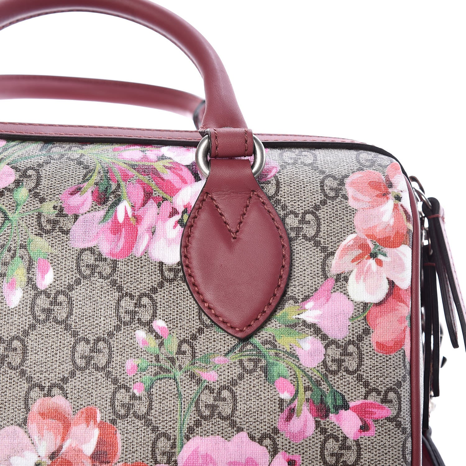 Gucci GG Supreme Monogram Blooms Small Boston Beige Multicolor Dry Rose 12 of 16