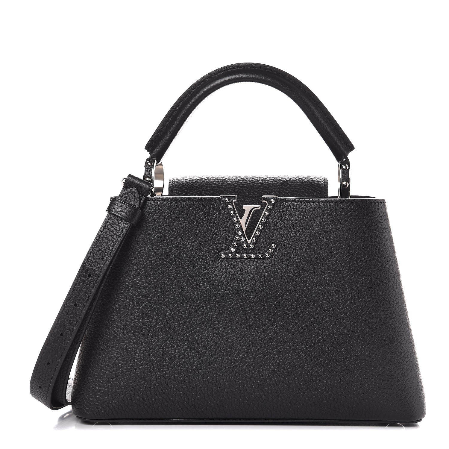 Louis Vuitton Taurillon Studded Capucines BB Black 1 of 6