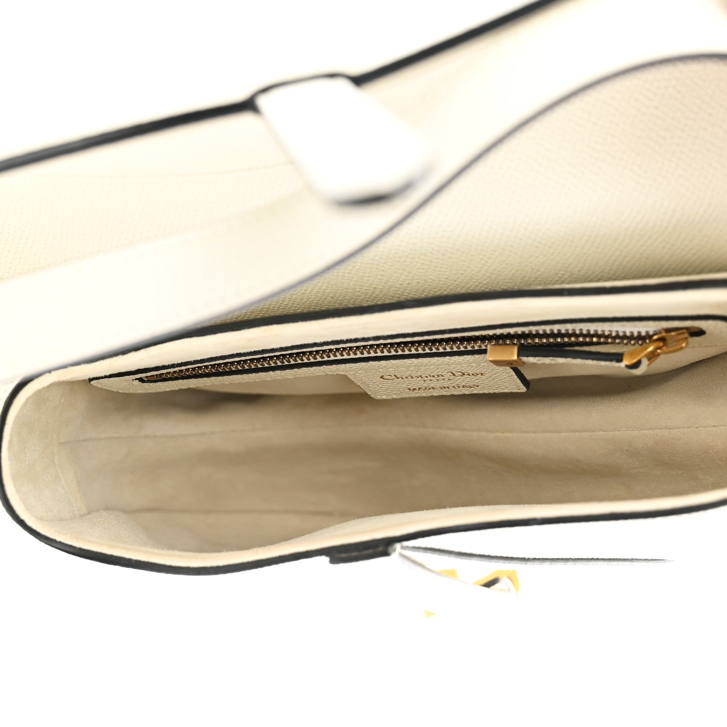 Christian Dior Grained Calfskin Saddle Bag White 5 of 10