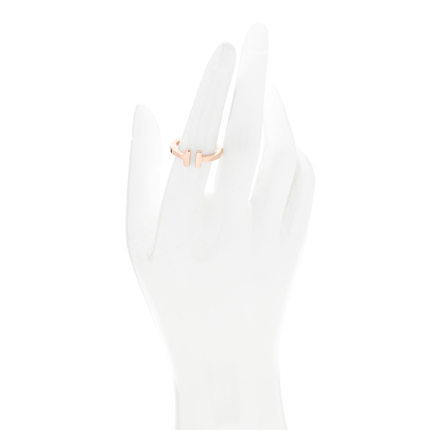 Tiffany 18K Rose Gold T Square Ring 54 7 2 of 5