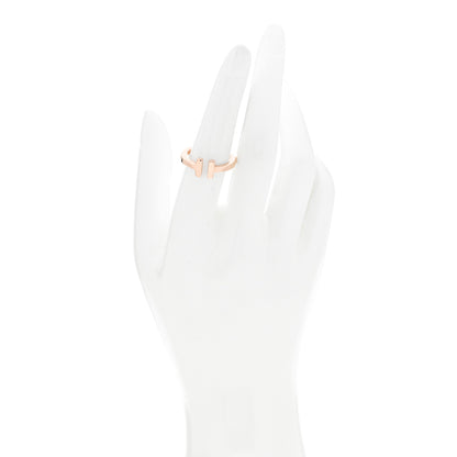 Tiffany 18K Rose Gold T Square Ring 54 7 2 of 5