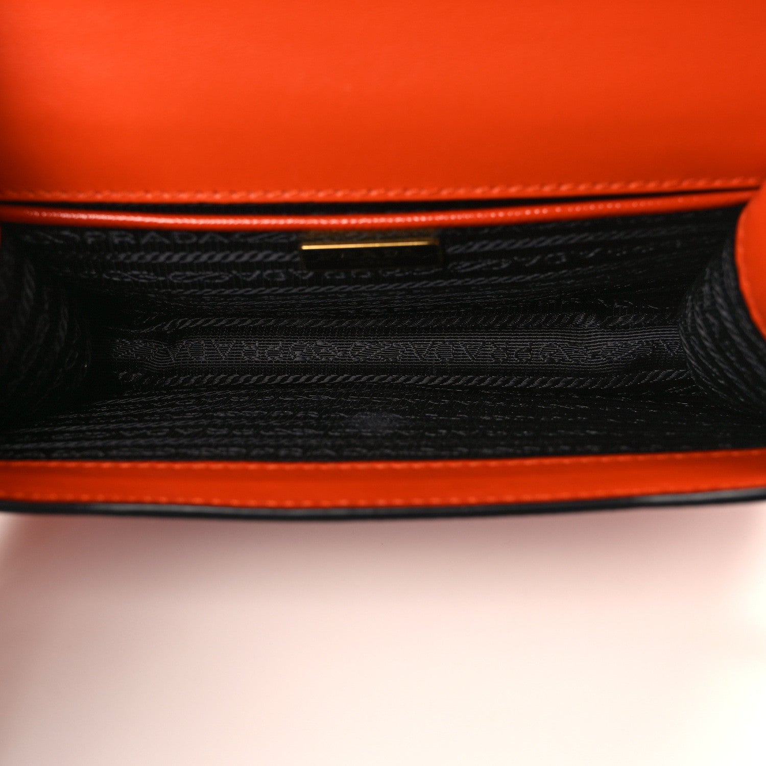 Prada Saffiano Vernice Chain Shoulder Bag Arancio 5 of 9