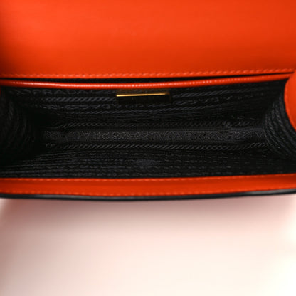 Prada Saffiano Vernice Chain Shoulder Bag Arancio 5 of 9