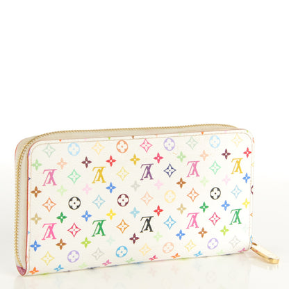 Louis Vuitton Monogram Multicolor Zippy Wallet White Litchi 3 of 7