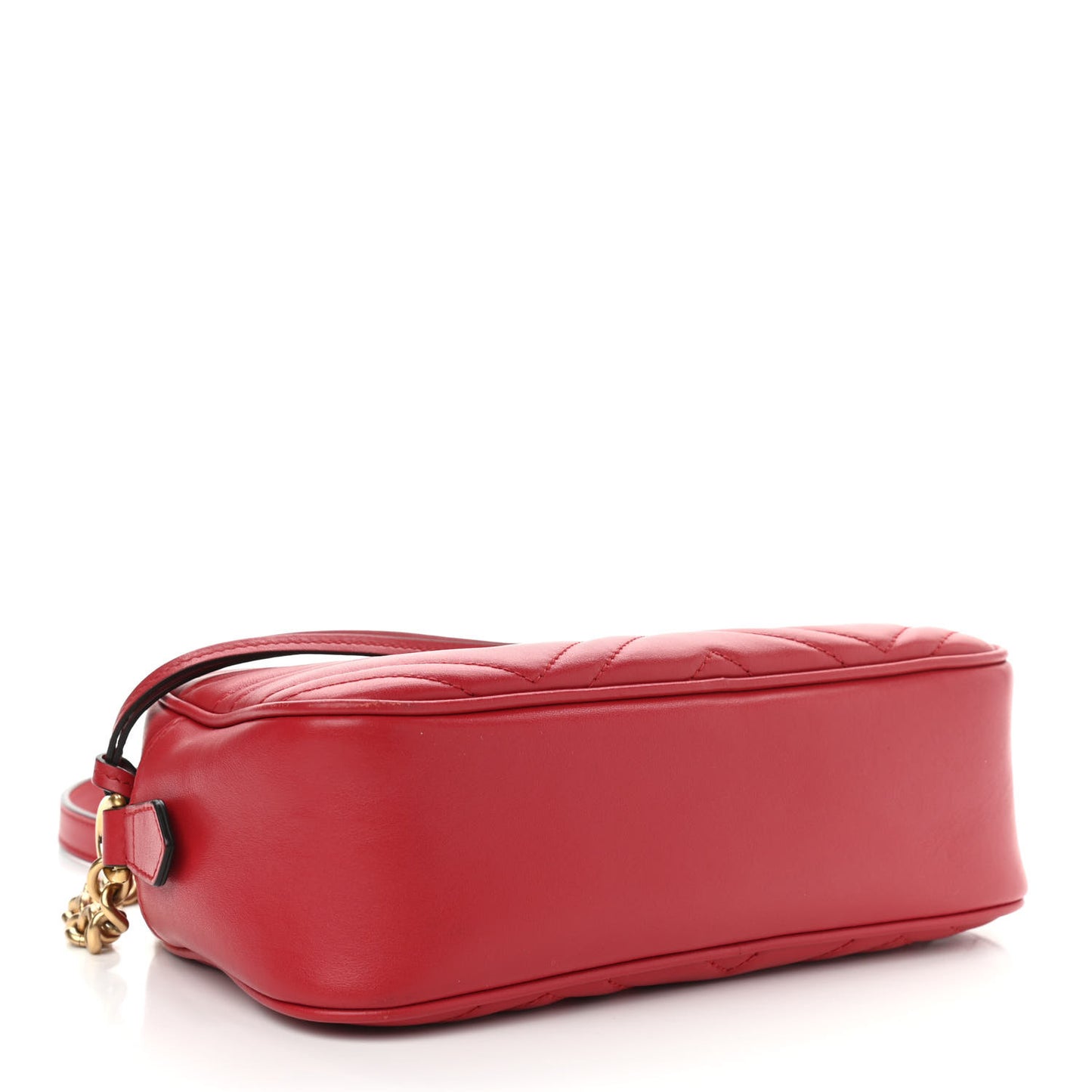 Calfskin Matelasse Small GG Marmont Chain Shoulder Bag Hibiscus Red