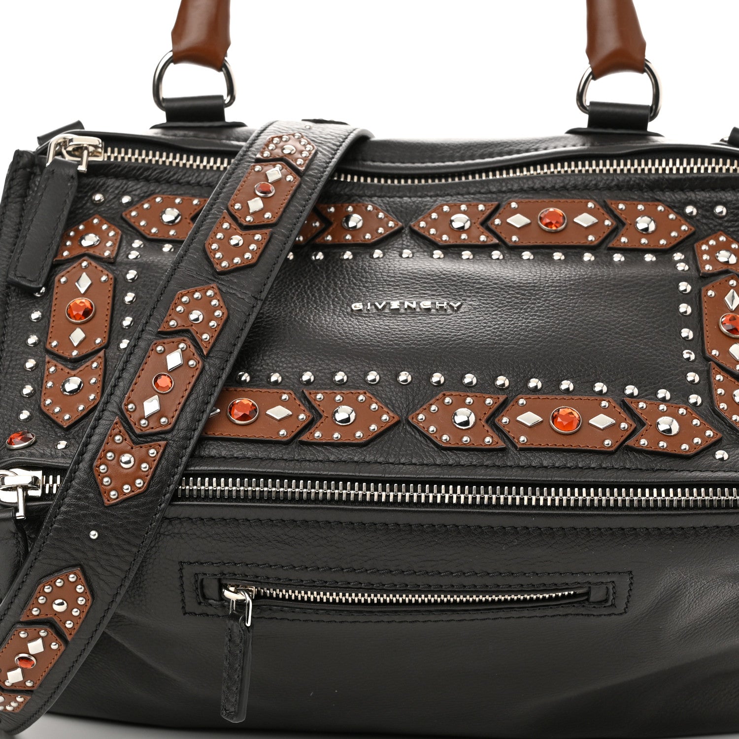 Givenchy Calfskin Studded Medium Studded Pandora Black Brown 8 of 11
