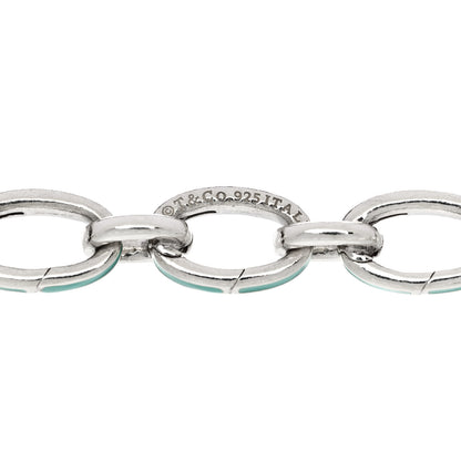Tiffany Sterling Silver Enamel Clasping Link Bracelet Blue 3 of 3