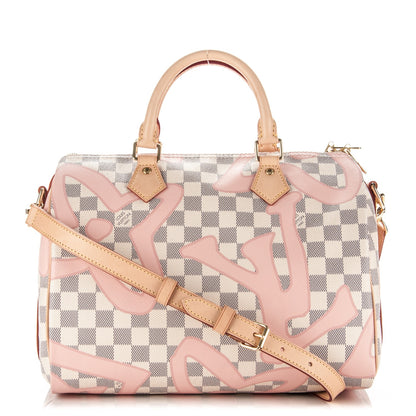 Louis Vuitton Damier Azur Tahitienne Speedy Bandouliere 30 Rose Ballerine 1 of 7
