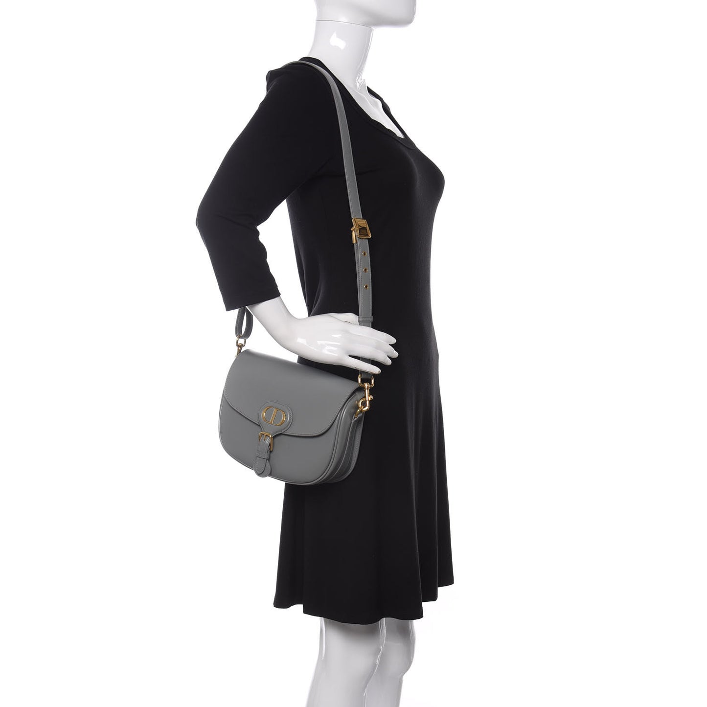 Box Calfskin Medium Bobby Flap Gray