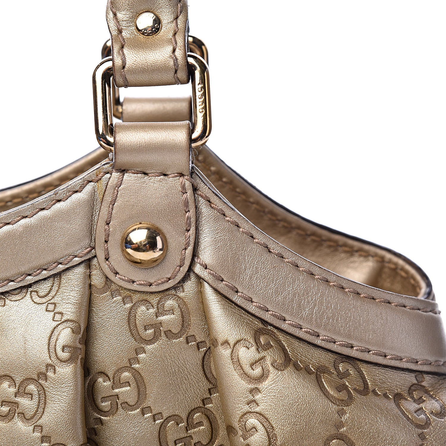 Gucci Guccissima Medium Sukey Tote Champagne 15 of 20