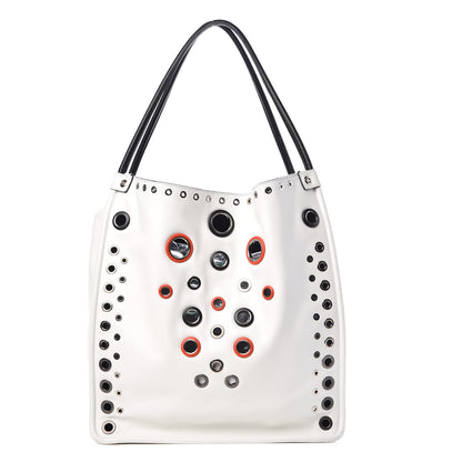 Proenza Schouler Soft Calf Medium Grommet Studded Tote White 1 of 11