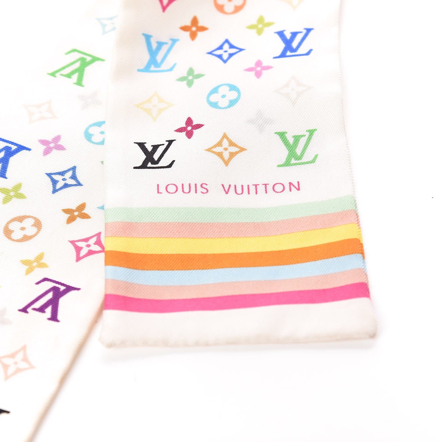 Louis Vuitton Silk Monogram Multicolor Bandeau White 3 of 5