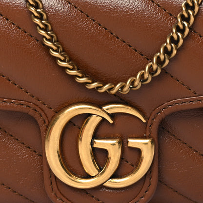 Gucci Azalea Calfskin Matelasse Diagonal Super Mini GG Marmont Shoulder Bag Cuir 8 of 10