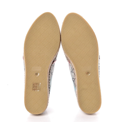 Gucci GG Supreme Monogram Blooms Espadrilles 37.5 Beige Blue Navy Hibiscus Red 5 of 7