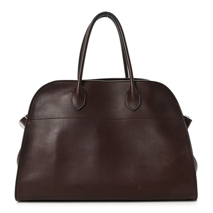 The Row Polished Saddle Calfskin Soft Margaux 15 Dark Brown 1 of 9