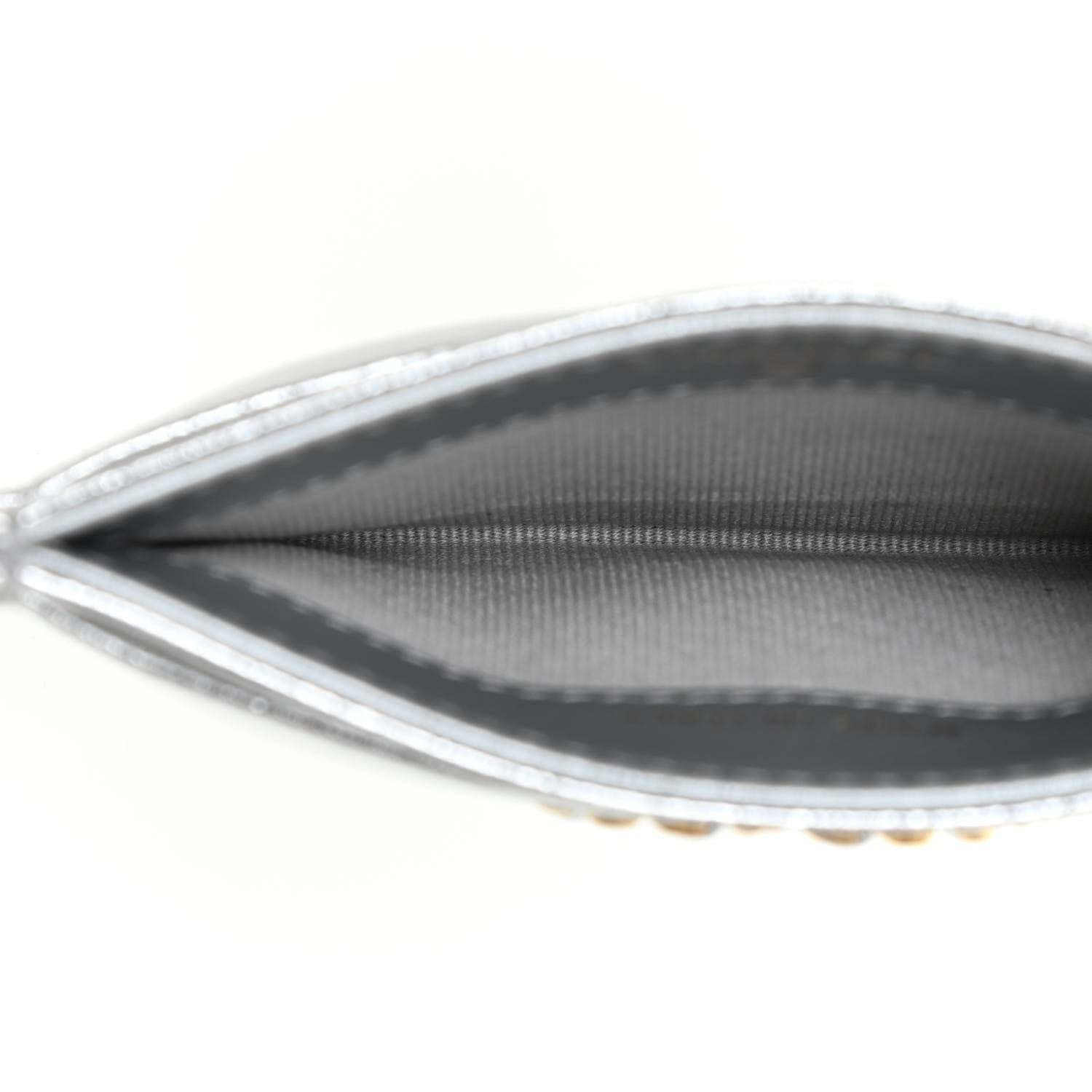 Chanel Metallic Goatskin Quilted 19 Card Holder Silver 5 of 11