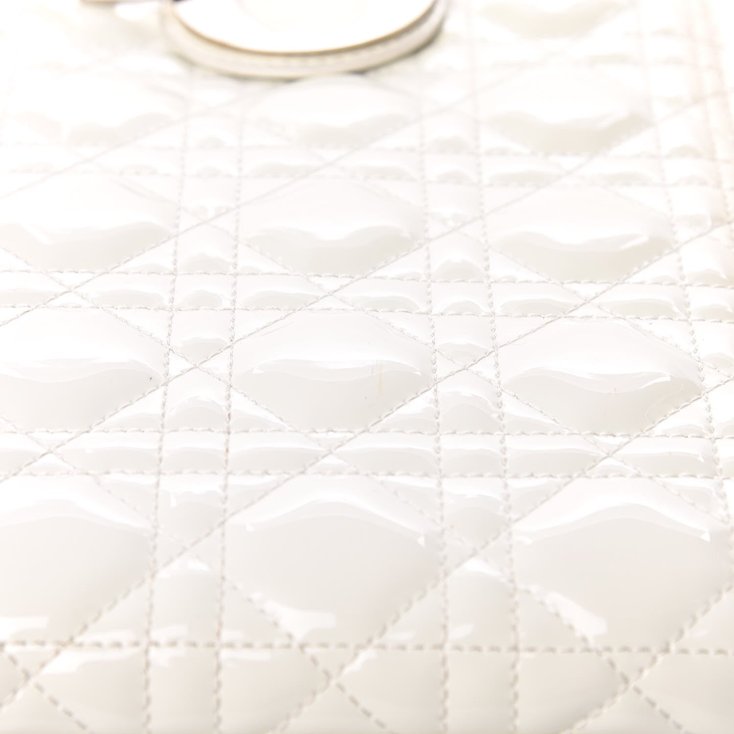 Christian Dior Patent Cannage Large Lady Dior White 9 of 19