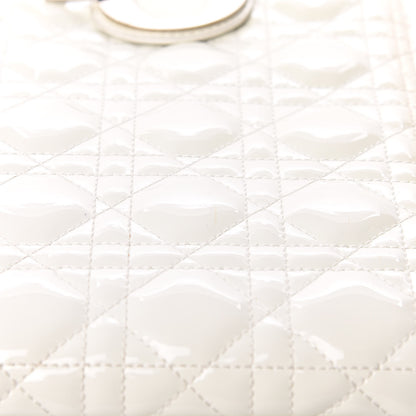 Christian Dior Patent Cannage Large Lady Dior White 9 of 19