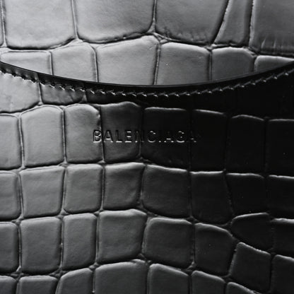 Balenciaga Semi Matte Calfskin Crocodile Embossed Neo Classic Black Hardware Large Top Handle Bag Black 6 of 14