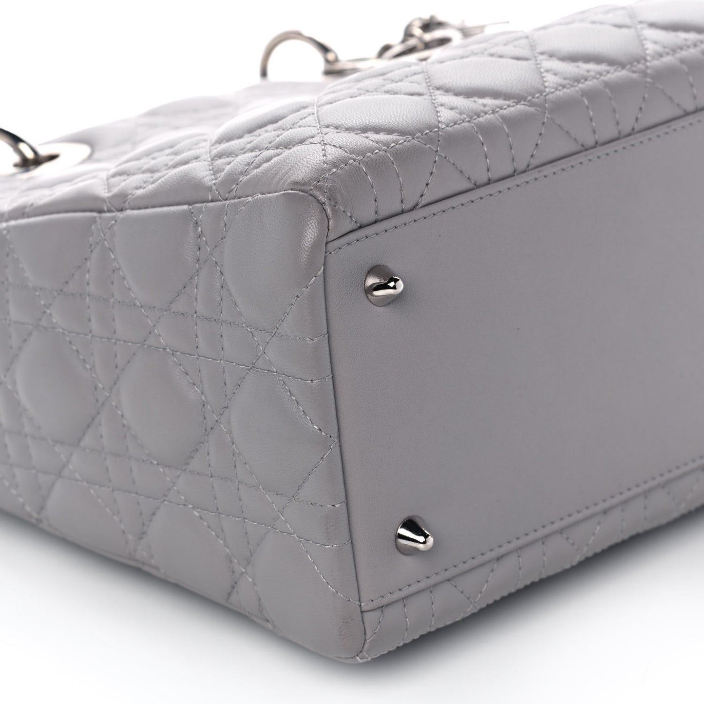 Lambskin Cannage Medium Lady Dior Grey