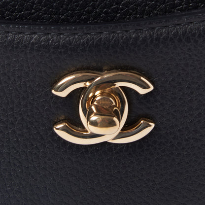 Chanel Grained Calfskin Small Bi-Color Neo Executive Shopper Tote Black Beige 10 of 10