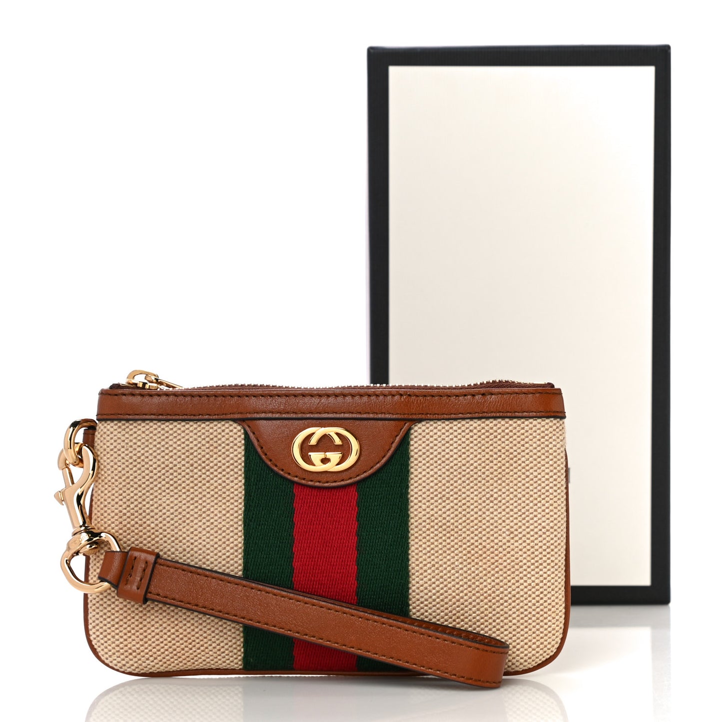 Vintage Canvas Web Pouch Sand Cuir