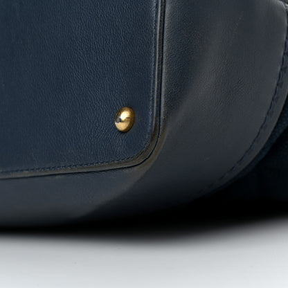 Chanel Iridescent Caviar Quilted Globe Trotter Shopping Tote Navy Blue 11 of 25