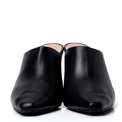 Chanel Lambskin Cap Toe CC Mules 37.5 Black 2 of 6