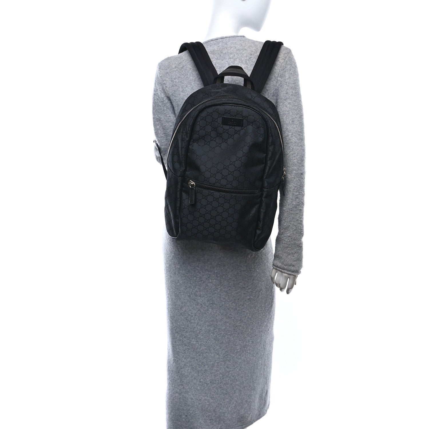 Gucci Nylon Monogram Slim Backpack Black 2 of 10