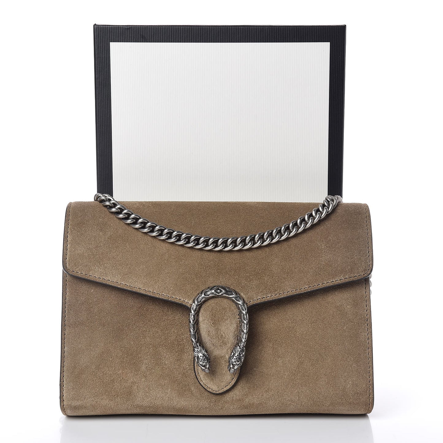 Suede Mini Dionysus Chain Wallet Taupe