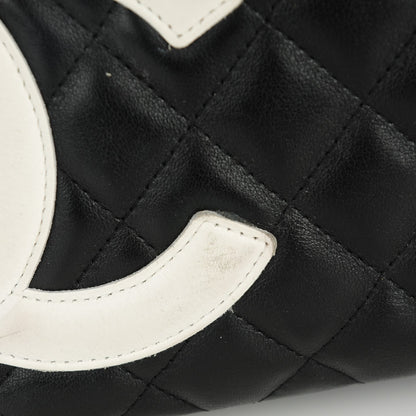 Chanel Calfskin Quilted Large Cambon Bowler Black White 8 of 8