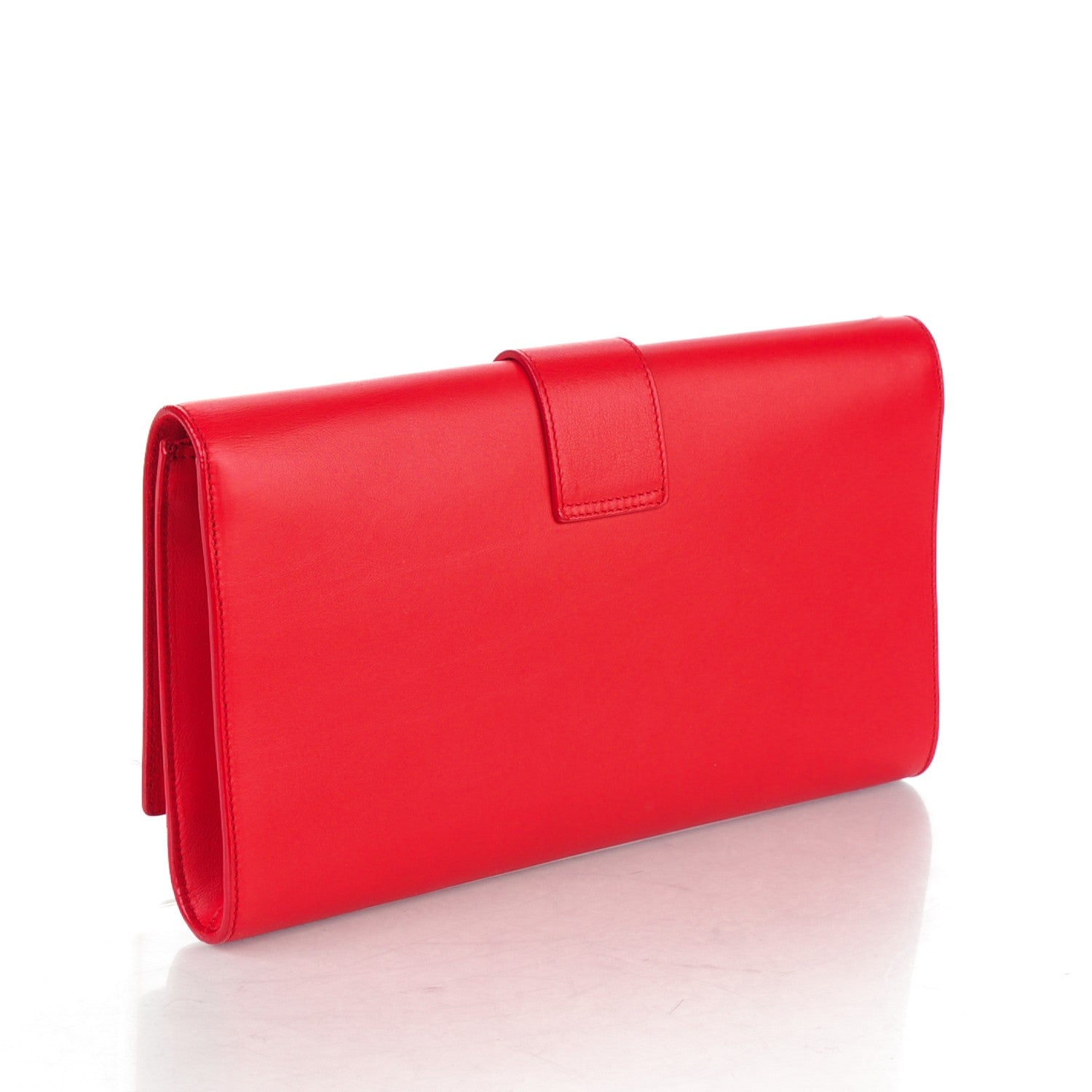 Saint Laurent Calfskin Classic Y Ligne Clutch Red 3 of 7