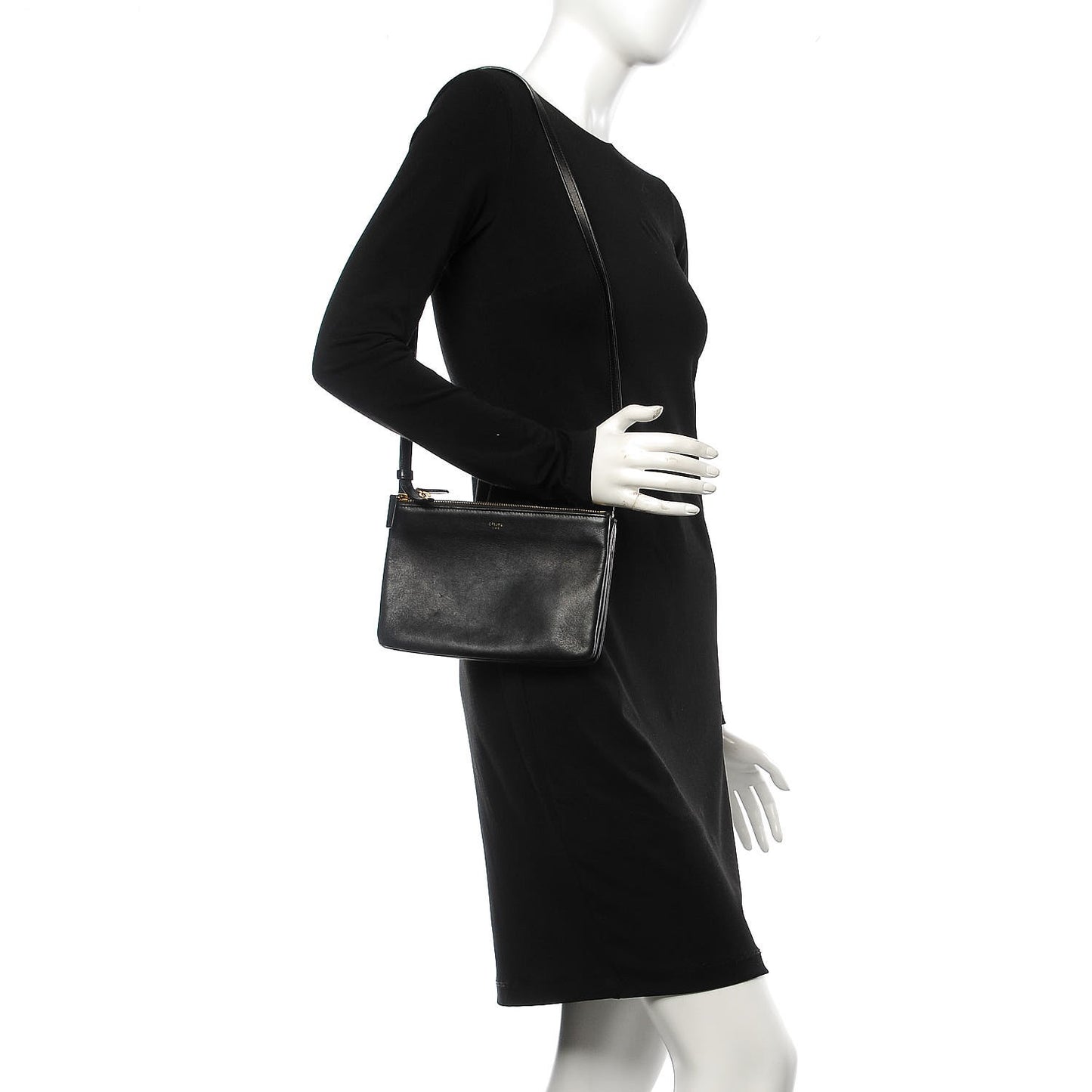 Lambskin Small Trio Crossbody Bag Black